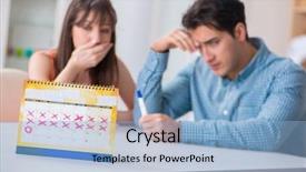  Presentation with family planning - Audience pleasing slide set consisting of planning concept with ovulation calendar backdrop and a light blue colored foreground