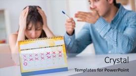  Presentation with family planning - Presentation theme featuring planning concept with ovulation calendar background and a light blue colored foreground