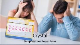  Presentation with planning family - Slide deck consisting of planning concept with ovulation calendar background and a light blue colored foreground