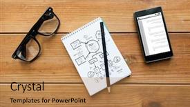  Presentation with technology education - Audience pleasing presentation theme consisting of planning education business and technology backdrop and a coral colored foreground