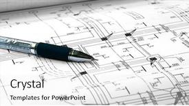  Presentation with architectural - Audience pleasing presentation consisting of planning facilities - architectural plans and pen backdrop and a  colored foreground