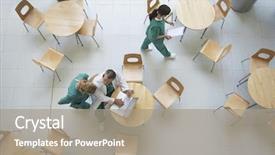  Presentation with cafeteria - Cool new presentation design with planning facilities - top view of three physicians backdrop and a coral colored foreground