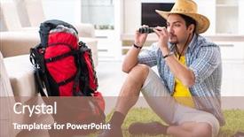  Presentation with planning - Beautiful theme featuring planning his travel with map backdrop and a  colored foreground