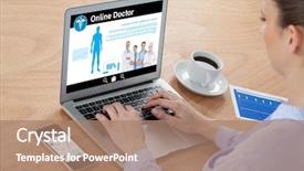  Presentation with kinesiology - Slide deck featuring planning kickoff - kinesiology team online against businesswoman background and a coral colored foreground