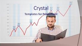  Presentation with stock market - Amazing presentation design having planning management - young businessman calculating stock market backdrop and a  colored foreground