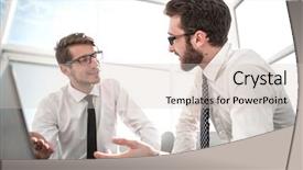  Presentation with planning - Amazing presentation theme having planning meeting - employees discuss something sitting backdrop and a soft green colored foreground