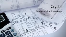  Presentation with financing - Theme enhanced with planning of a new house background and a light blue colored foreground