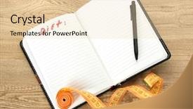  Presentation with planning - Slide deck featuring planning of diet notebook measuring background and a  colored foreground