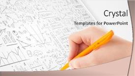  Presentation with sketching - Amazing presentation design having planning process - human hand sketching multiple ideas backdrop and a  colored foreground