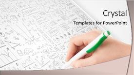  Presentation with sketching - Cool new presentation design with planning process - human hand sketching multiple ideas backdrop and a  colored foreground