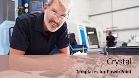  Presentation with cnc - Amazing PPT layouts having planning project with cnc machinery backdrop and a coral colored foreground