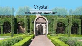  Presentation with retreat - Beautiful PPT theme featuring planning retreat - beautiful majestic idilic manicured court backdrop and a light blue colored foreground