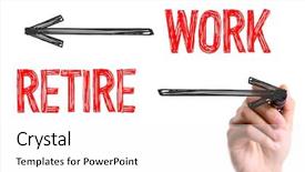  Presentation with marker - Presentation design enhanced with planning retreat - hand with marker writing background and a white colored foreground