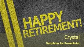  Presentation with retirement planning - Slides consisting of planning retreat - happy retirement written background and a tawny brown colored foreground