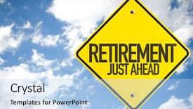  Presentation with retirement planning - Presentation design having planning retreat - retirement just ahead sign background and a light blue colored foreground