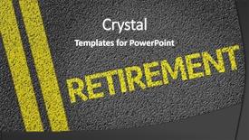  Presentation with retirement planning - Presentation theme enhanced with planning retreat - retirement written on the road background and a dark gray colored foreground