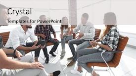  Presentation with team planning - Amazing PPT theme having planning session - creative team sitting backdrop and a light gray colored foreground