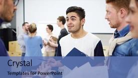  Presentation with creative journal - Audience pleasing theme consisting of planning session - young creative man explaining his backdrop and a  colored foreground