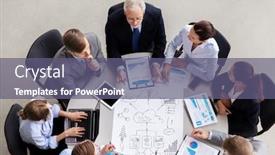  Presentation with team planning - Cool new PPT theme with planning-strategy-and-corporate-concept backdrop and a violet colored foreground