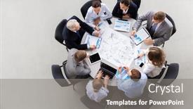  Presentation with team planning - Colorful slide deck enhanced with planning-strategy-and-corporate-concept backdrop and a gray colored foreground