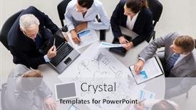  Presentation with team planning - Slides with planning-strategy-and-corporate-concept background and a sky blue colored foreground