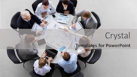  Presentation with team planning - Colorful presentation enhanced with planning-strategy-and-corporate-concept backdrop and a light gray colored foreground