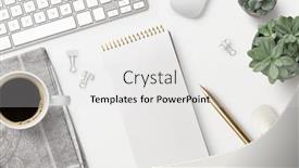  Presentation with black binder - Slide deck enhanced with planning-the-day-writing background and a white colored foreground