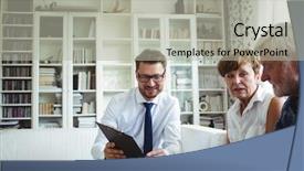  Presentation with financial planning - Presentation design having planning their investments with financial background and a  colored foreground