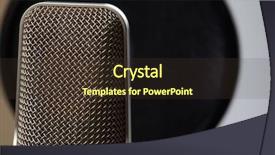  Presentation with recording studio - Cool new slide set with planograms - microphone in a recording studio backdrop and a  colored foreground