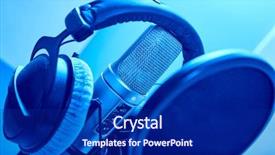  Presentation with tape recording studio - Cool new slides with planograms - microphone in a recording studio backdrop and a  colored foreground