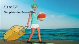  Presentation with summer holiday - Cool new presentation theme with vacation plans - summer beach summer holiday backdrop and a  colored foreground