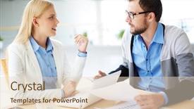  Presentation with double exposure of business people - Audience pleasing PPT layouts consisting of plans or project at meeting backdrop and a lemonade colored foreground