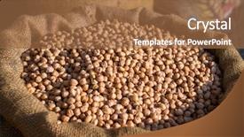  Presentation with brown paper sack - PPT layouts featuring burlap sack with chickpeas close background and a coral colored foreground
