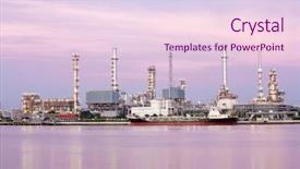  Presentation with oil refinery - Amazing presentation design having plant along river with tanker backdrop and a lemonade colored foreground