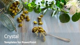  Presentation with flower vintage - Cool new theme with plant and caper plant flower backdrop and a gray colored foreground