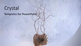  Presentation with plant - PPT theme featuring plant arrangement on a color background background and a light blue colored foreground