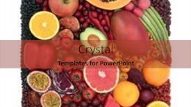  Presentation with foods - Colorful slide set enhanced with plant-based-foods-high backdrop and a red colored foreground