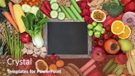  Presentation with vegan diet - PPT theme featuring plant-based-high-fibre-health background and a red colored foreground