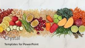  Presentation with cruelty - Slide deck having plant-based-vegan-food background and a coral colored foreground