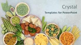  Presentation with vegan food - PPT theme featuring plant-based-vegan-food background and a sky blue colored foreground