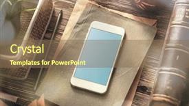  Presentation with smartphone - Presentation theme enhanced with plant cell - template of white smartphone background and a violet colored foreground