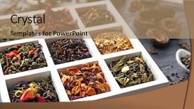  Presentation with tea plant - Beautiful presentation theme featuring plant cell - variety of dry tea backdrop and a coral colored foreground