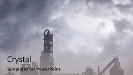  Presentation with destruction - Audience pleasing slides consisting of plant desert - industrial destruction backdrop and a light gray colored foreground