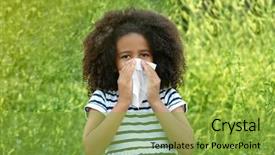  Presentation with plant tissue - Slide deck featuring plant diseases - seasonal allergy little african-american girl background and a seafoam green colored foreground