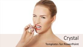  Presentation with cure - Amazing slides having plant diseases cure - beautiful caucasian topless woman backdrop and a  colored foreground