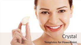  Presentation with import garlic - Slide set consisting of background smartphone with connectors microcontroller background and a  colored foreground.