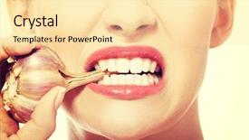  Presentation with cure - Theme featuring plant diseases cure - close up on woman mouth background and a blonde colored foreground