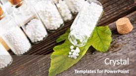  Presentation with lactose - Colorful slides enhanced with plant diseases cure - homeopathic lactose sugar globules backdrop and a gray colored foreground