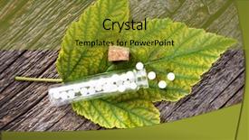  Presentation with homeopathic - Presentation theme having plant diseases cure - homeopathic lactose sugar globules background and a gold colored foreground