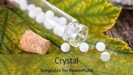  Presentation with homeopathic - Amazing PPT layouts having plant diseases cure - homeopathic lactose sugar globules backdrop and a gold colored foreground